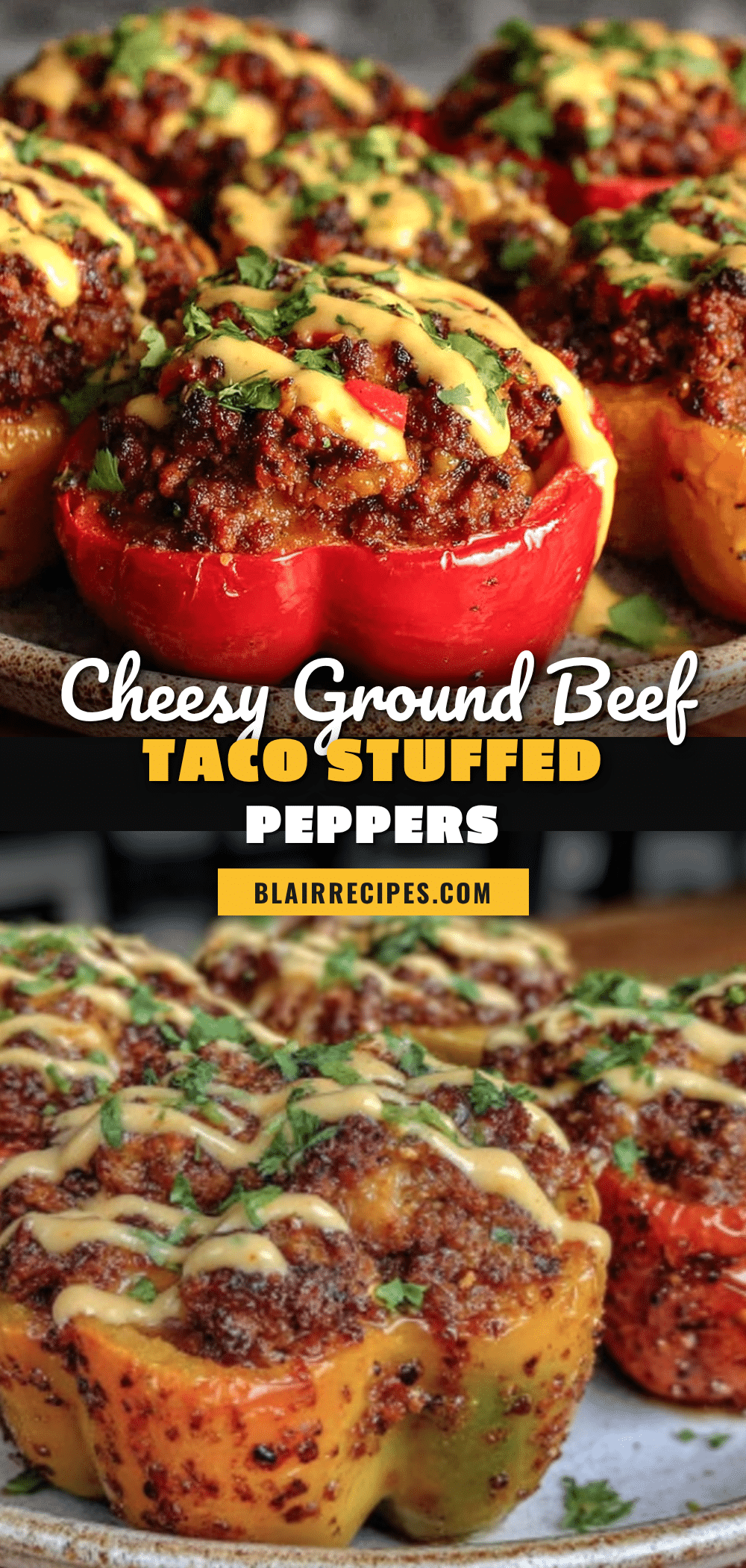 ground beef taco stuffed bell peppers recipe