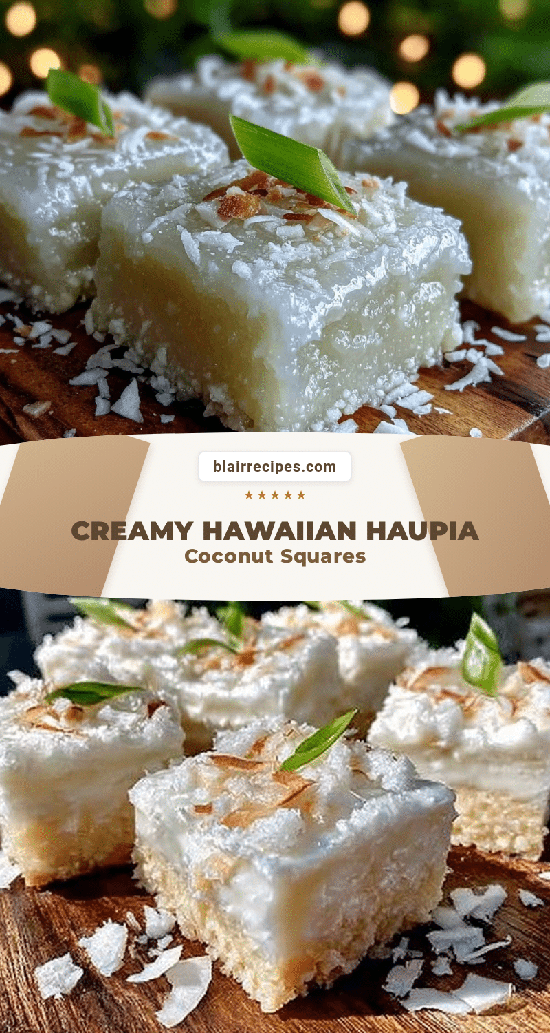 Hawaiian Haupia Coconut Pudding Squares recipe