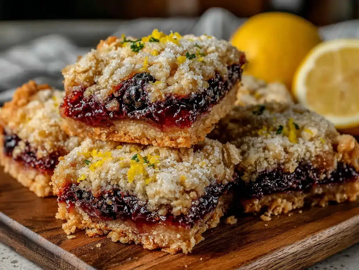 homemade mulberry crumble bars preparation steps