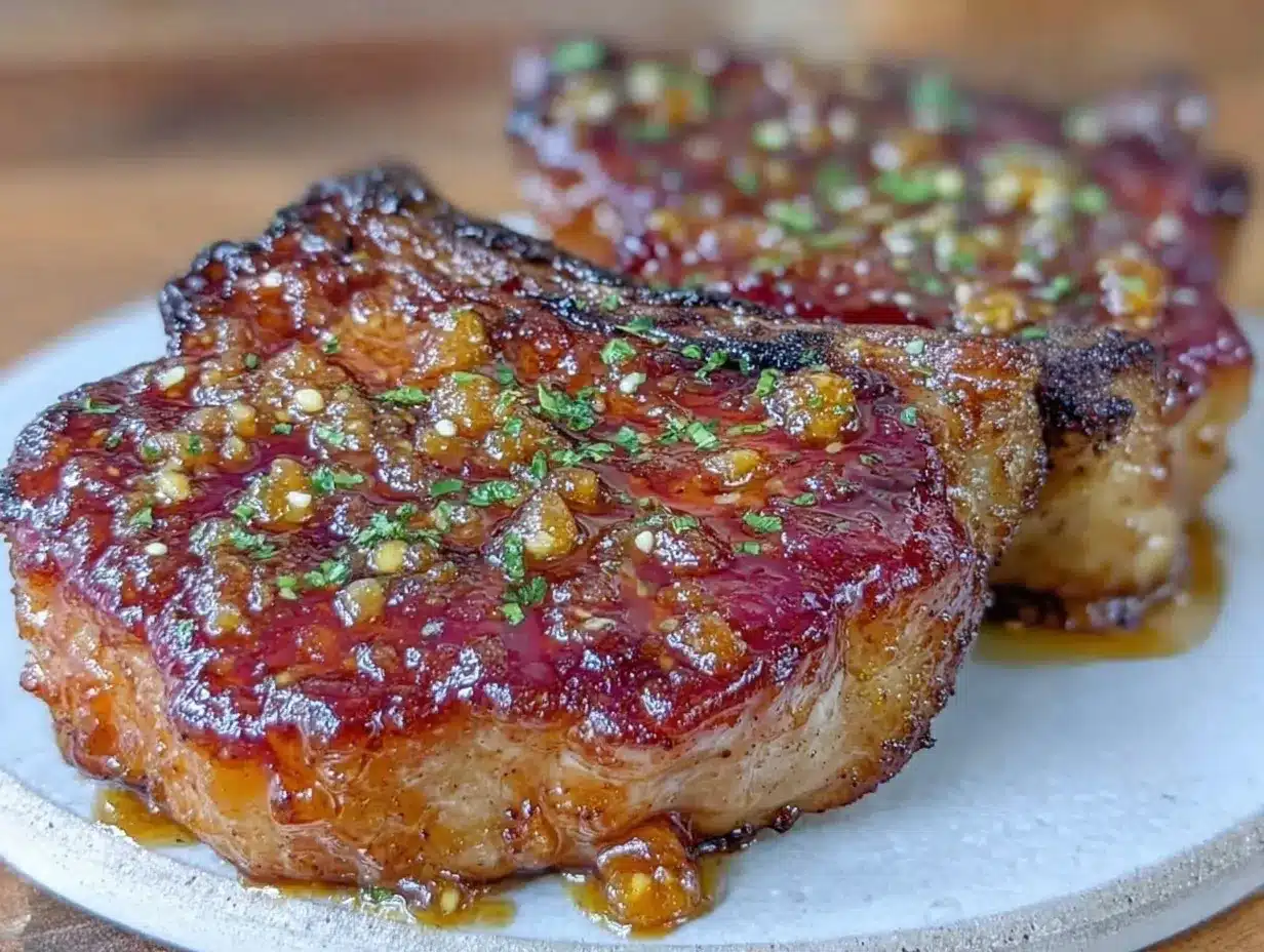 honey garlic pork chops air fryer recipe preparation steps