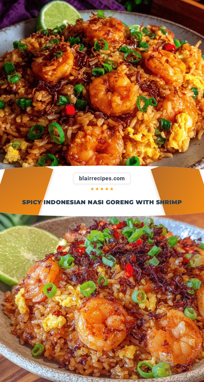 Indonesian Nasi Goreng fried rice with shrimp recipe