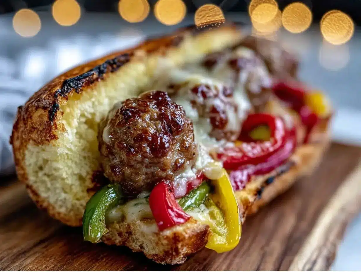 Italian Sausage and Pepper Grilled Hoagie preparation steps