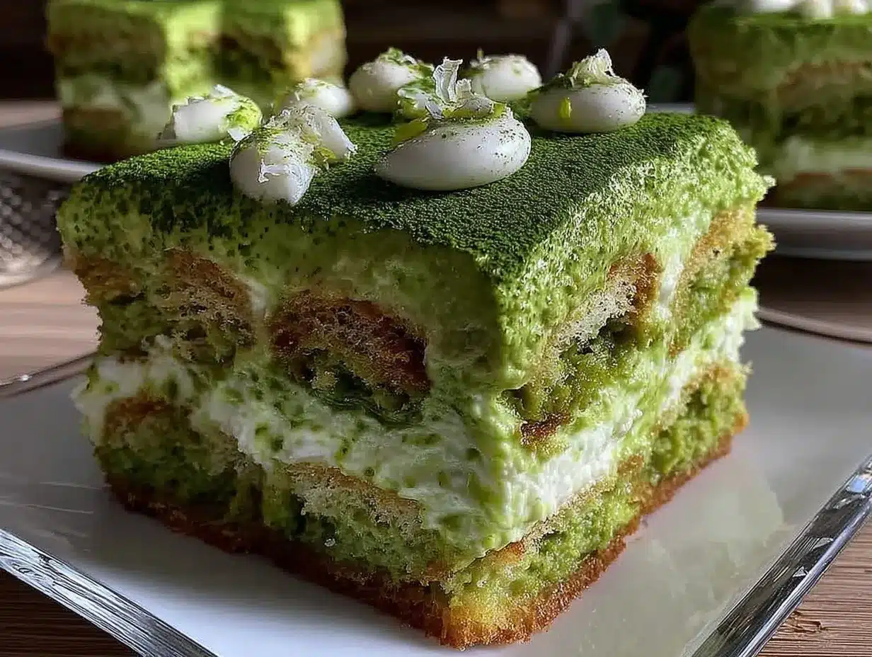 Japanese matcha tiramisu preparation steps