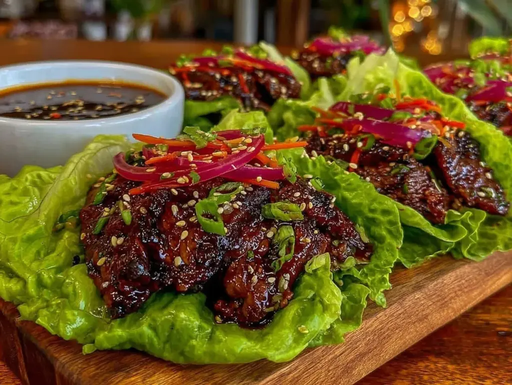 korean bulgogi beef lettuce wraps - featured image