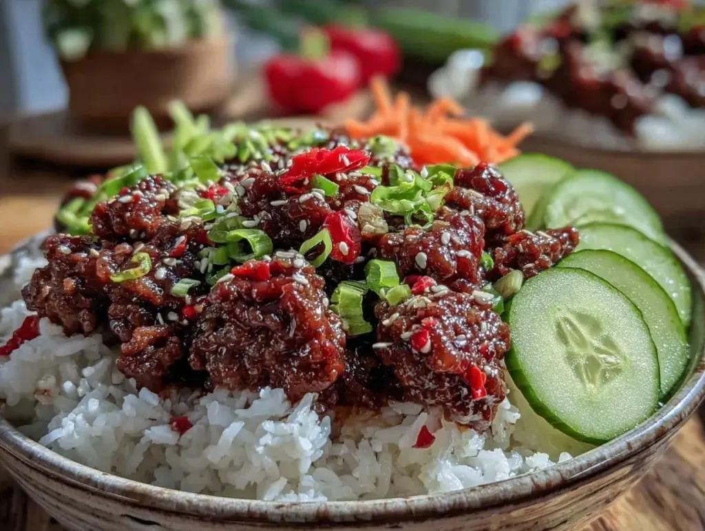 korean ground beef bowls - featured image