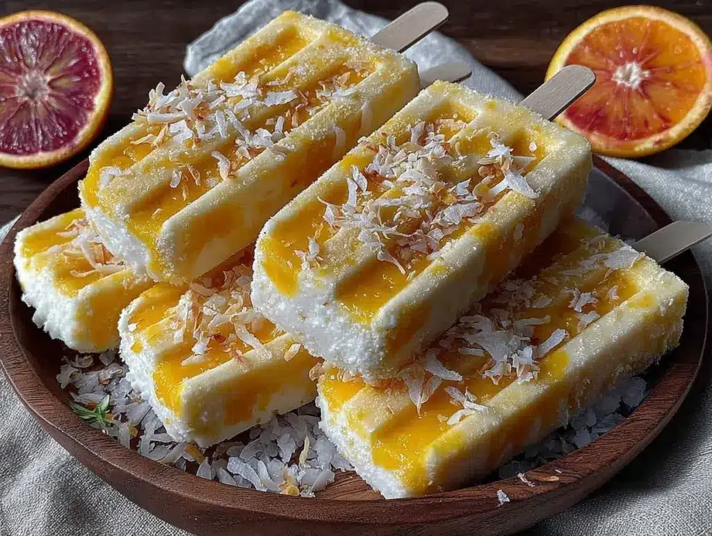 mango coconut popsicles - featured image