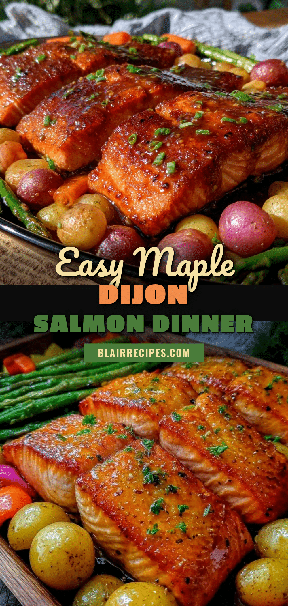maple dijon salmon sheet pan dinner recipe