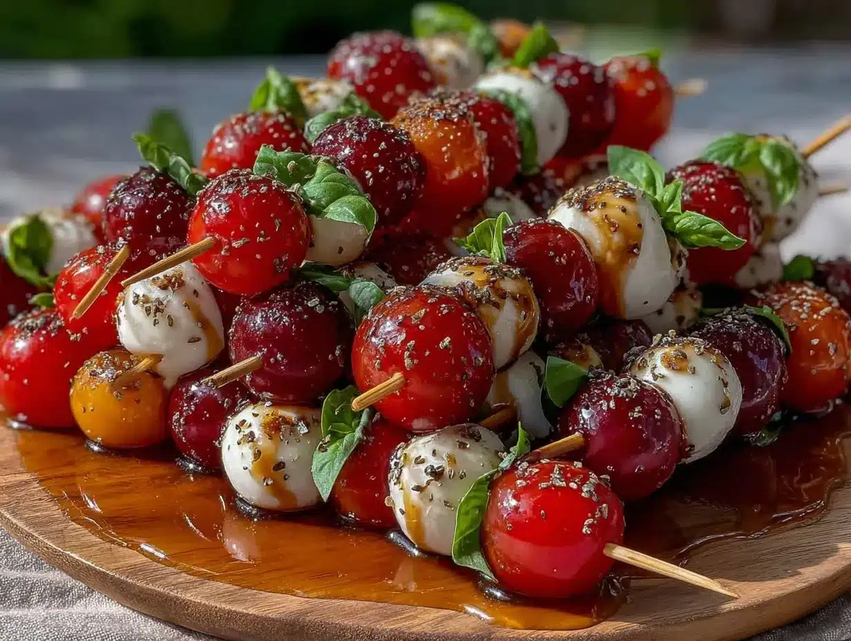 mini Caprese skewers preparation steps
