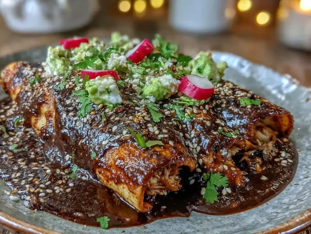 mole poblano enchiladas - featured image