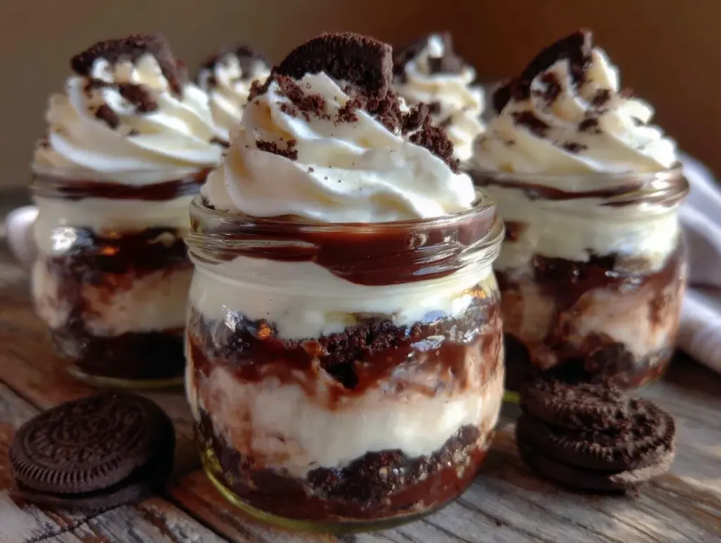 no-bake Oreo cheesecake jars - featured image