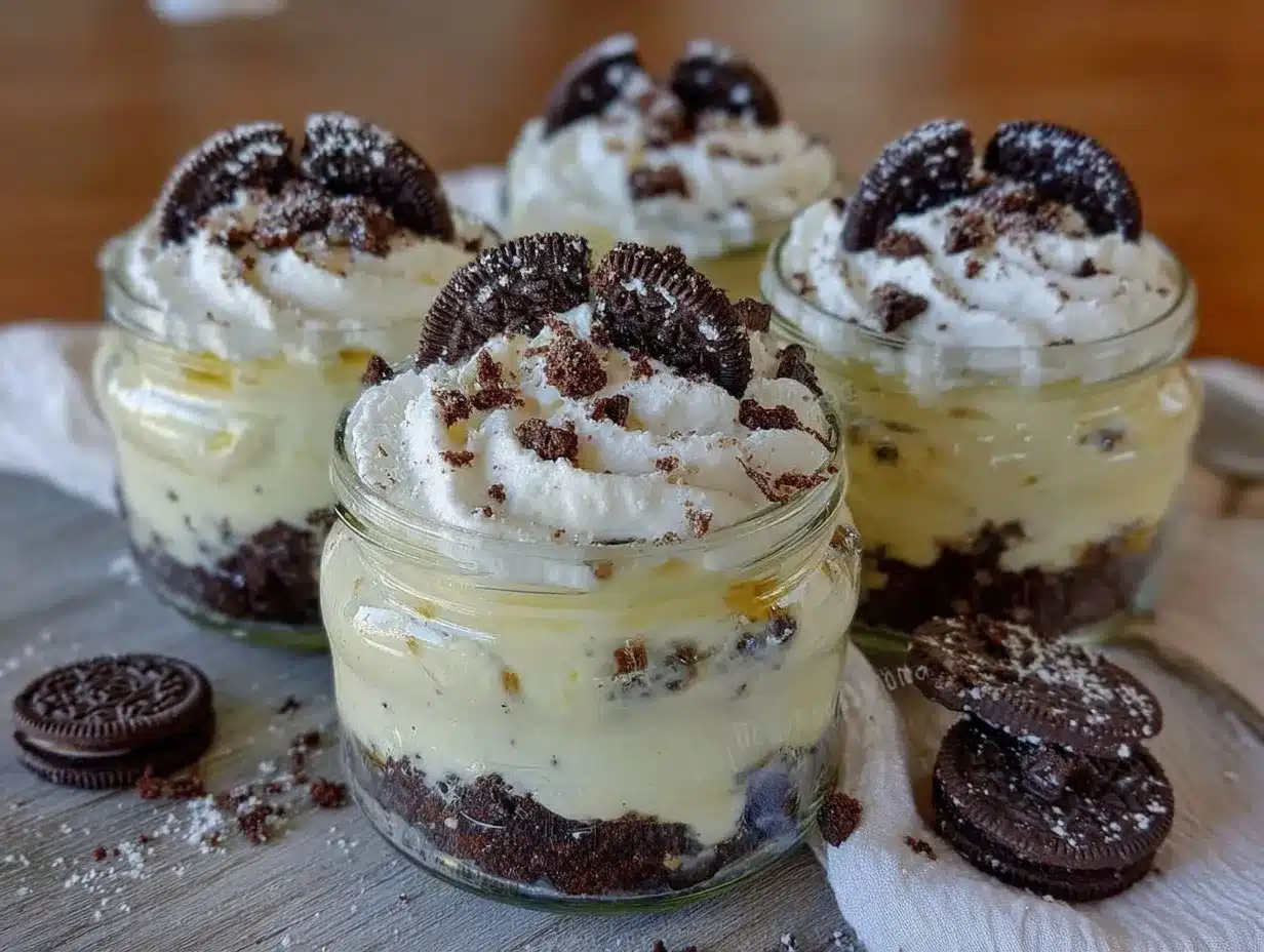 no-bake Oreo cheesecake jars preparation steps