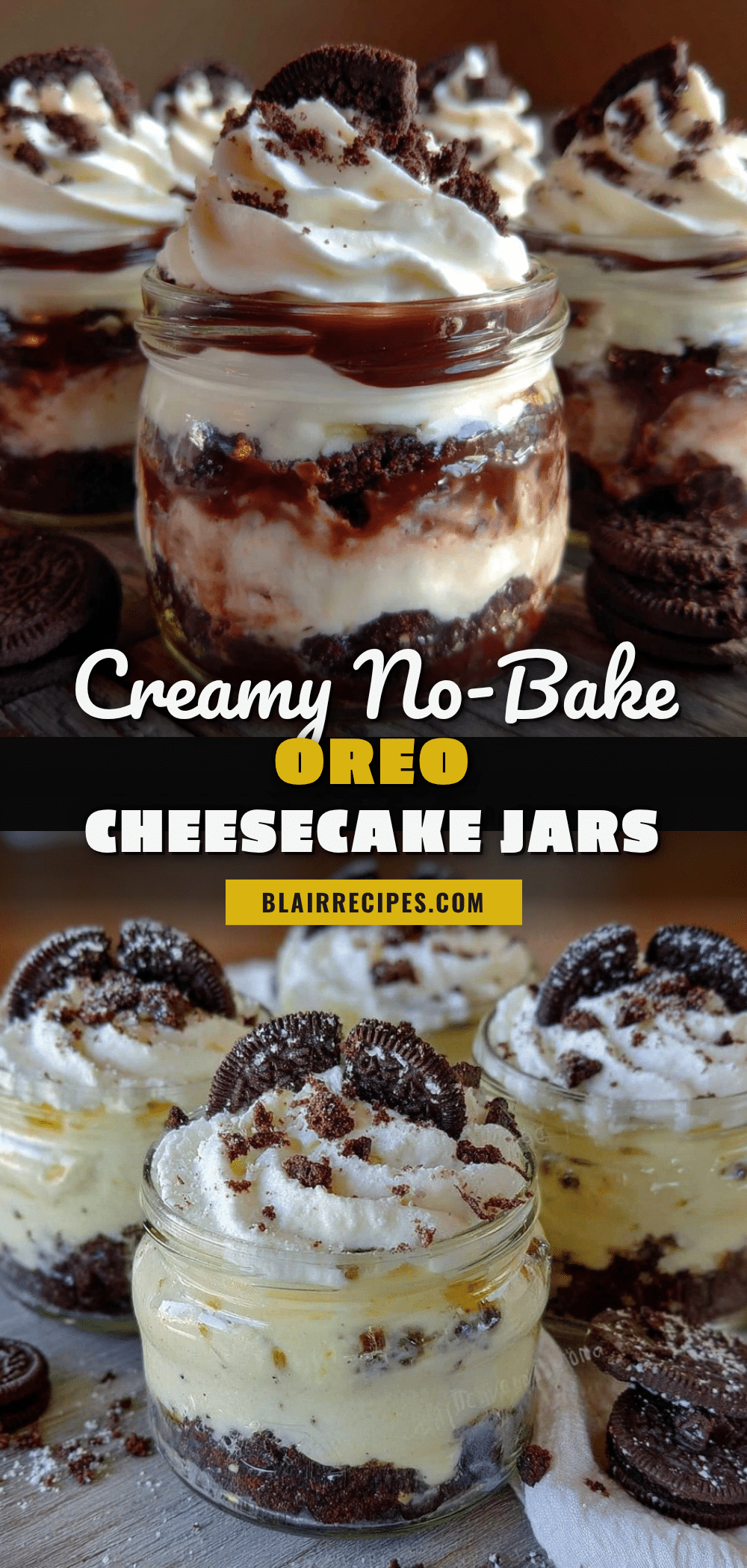 no-bake Oreo cheesecake jars recipe