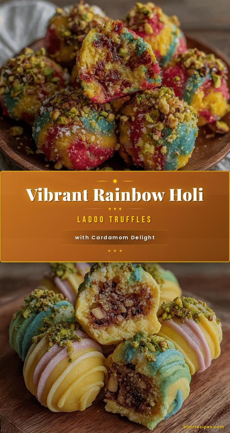rainbow holi ladoo truffles recipe