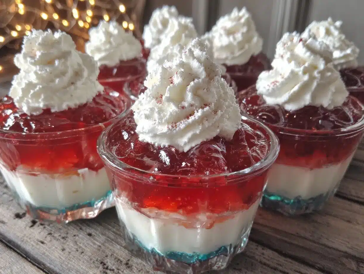 red white blue jello cups preparation steps