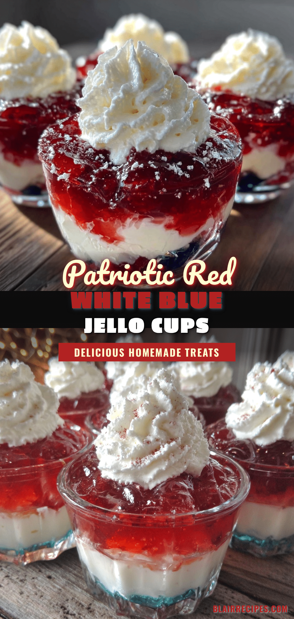 red white blue jello cups recipe