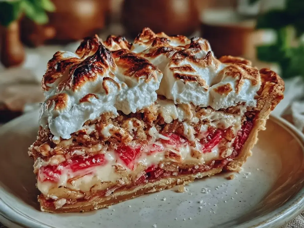 rhubarb custard pie - featured image