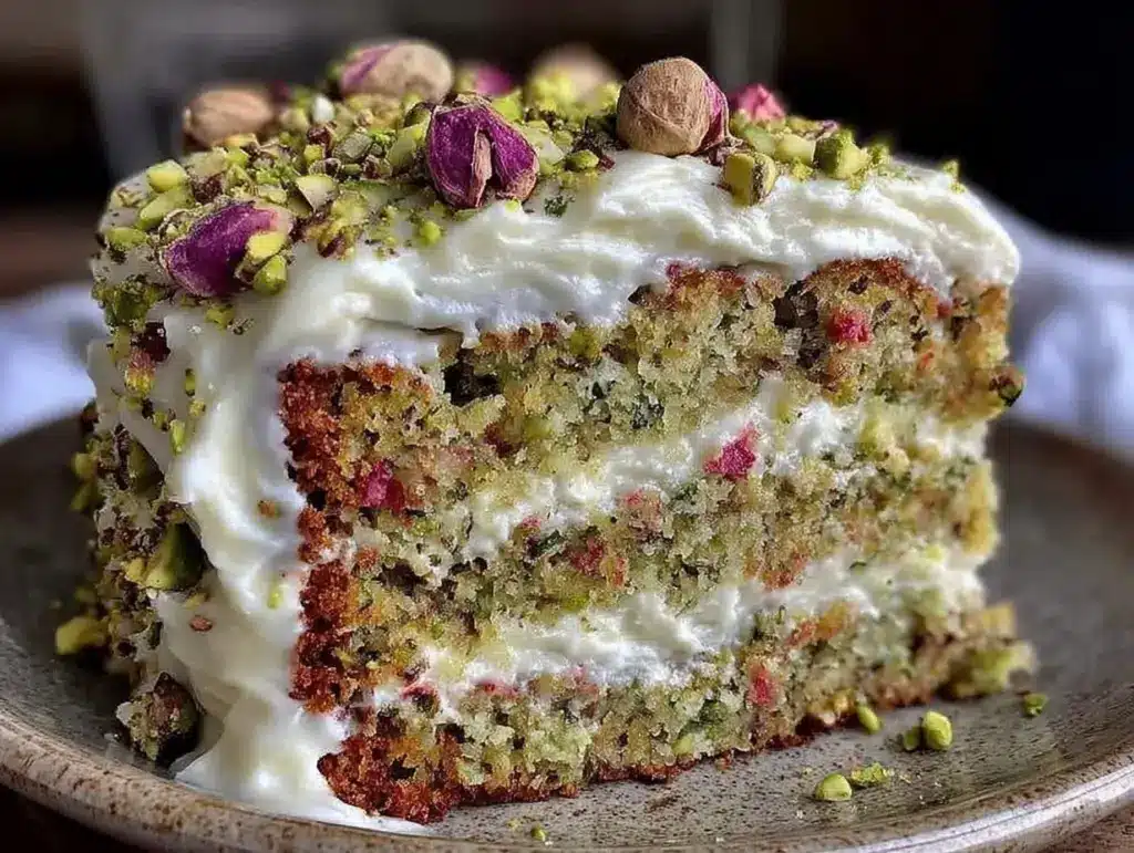 rose water pistachio cake - featured image