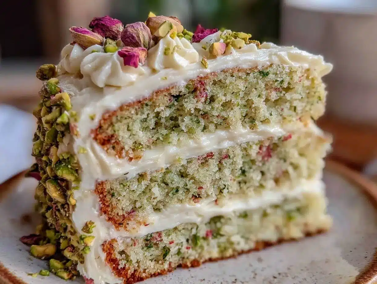 rose water pistachio cake preparation steps
