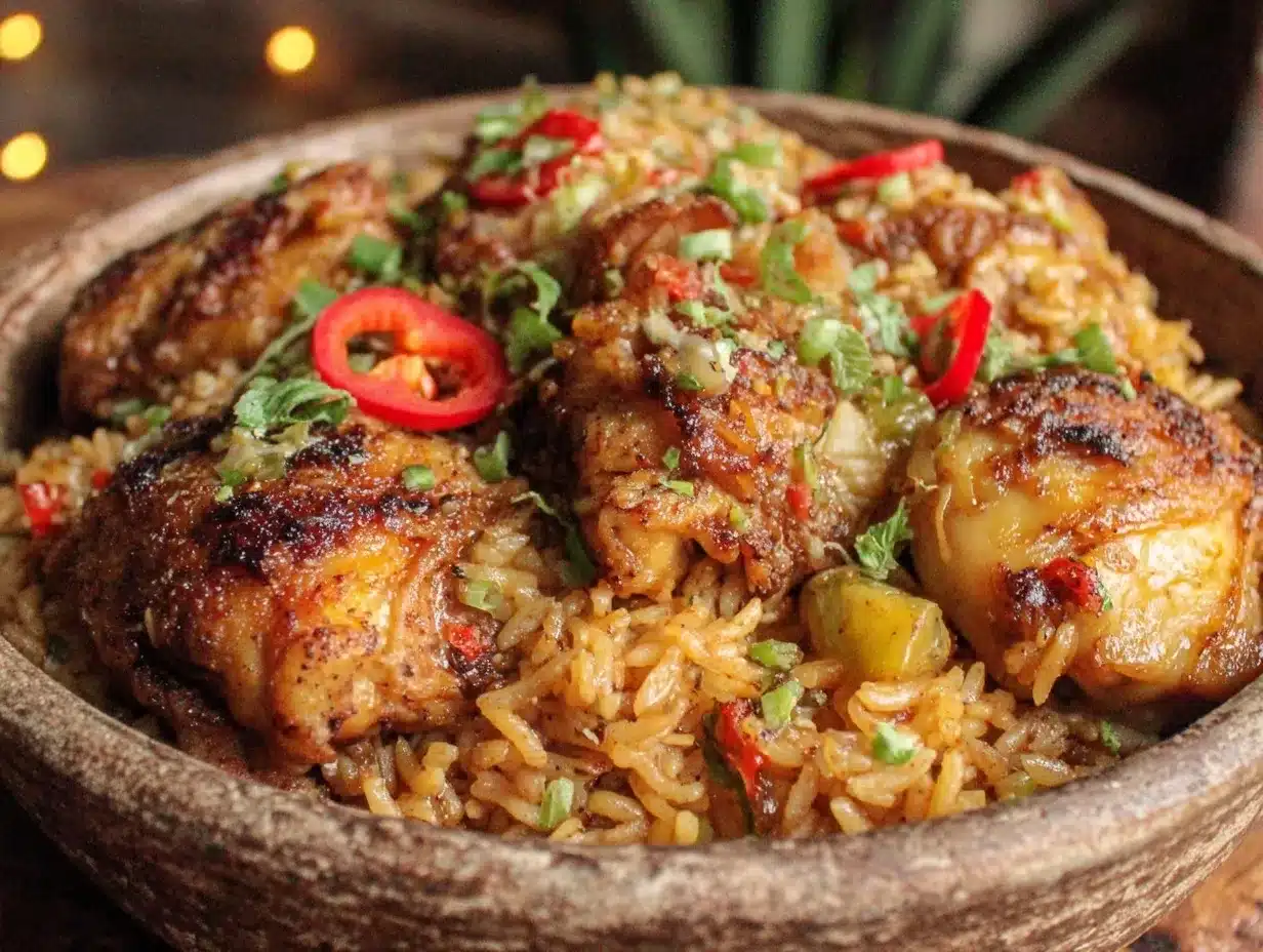 savory jollof rice with chicken preparation steps