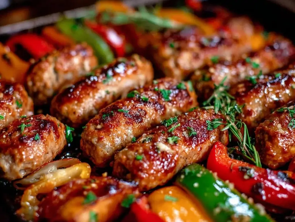 sheet pan sausage and peppers - featured image