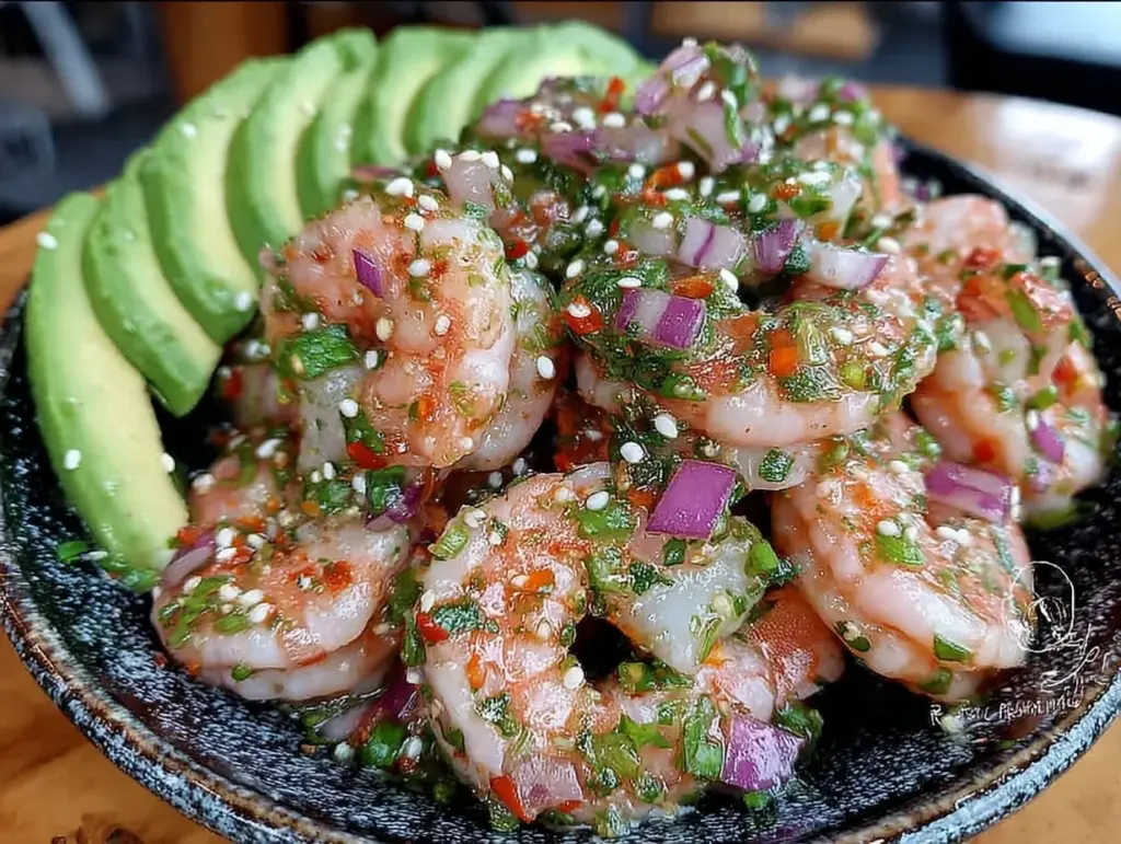 shrimp ceviche with avocado - featured image