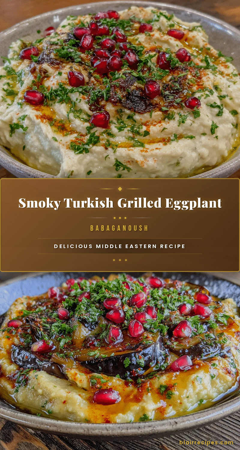 smoky Turkish grilled eggplant babaganoush recipe