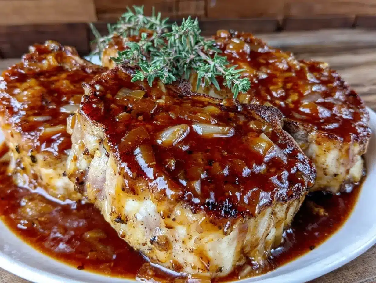 smothered pork chops with onion gravy preparation steps