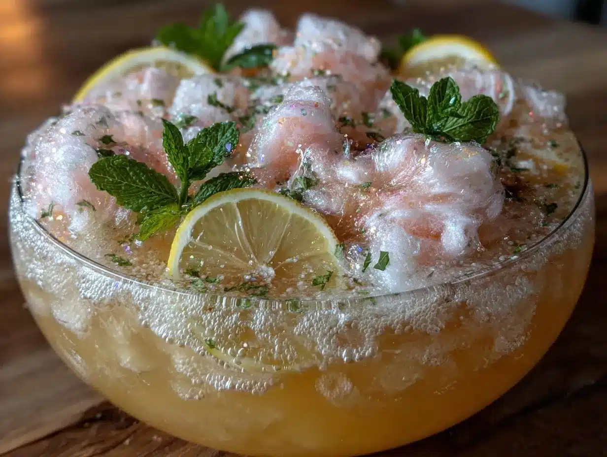 sparkling cotton candy lemonade punch preparation steps