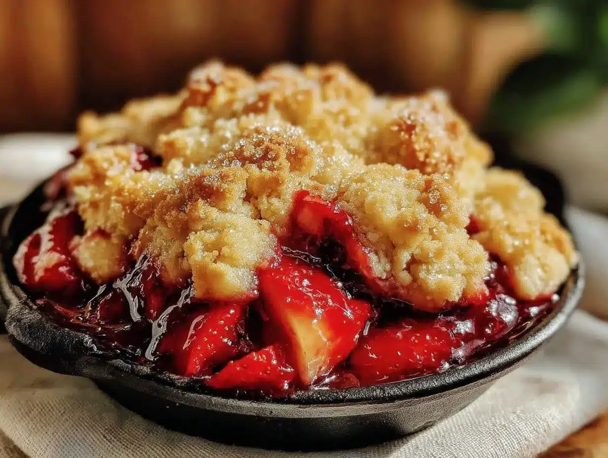strawberry rhubarb crumble preparation steps