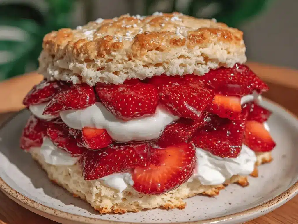 strawberry shortcake with homemade biscuits - featured image