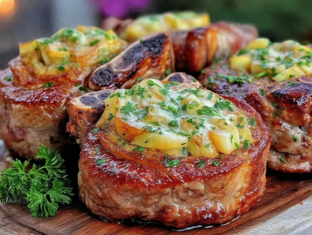 stuffed pork chops with apple stuffing - featured image