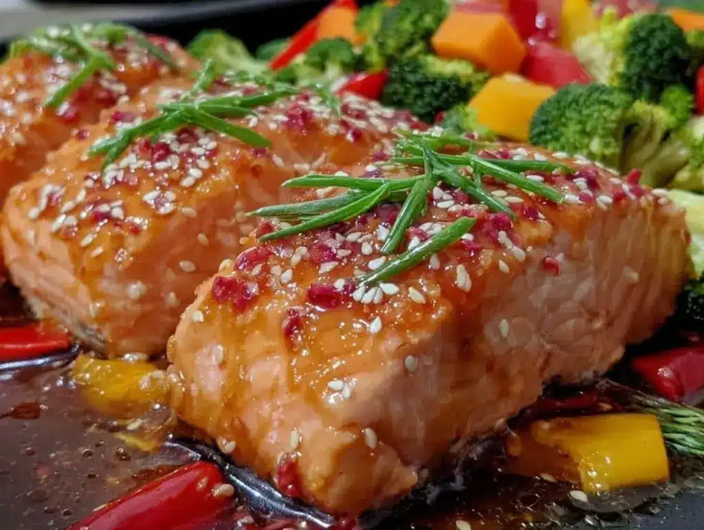 teriyaki salmon sheet pan dinner - featured image