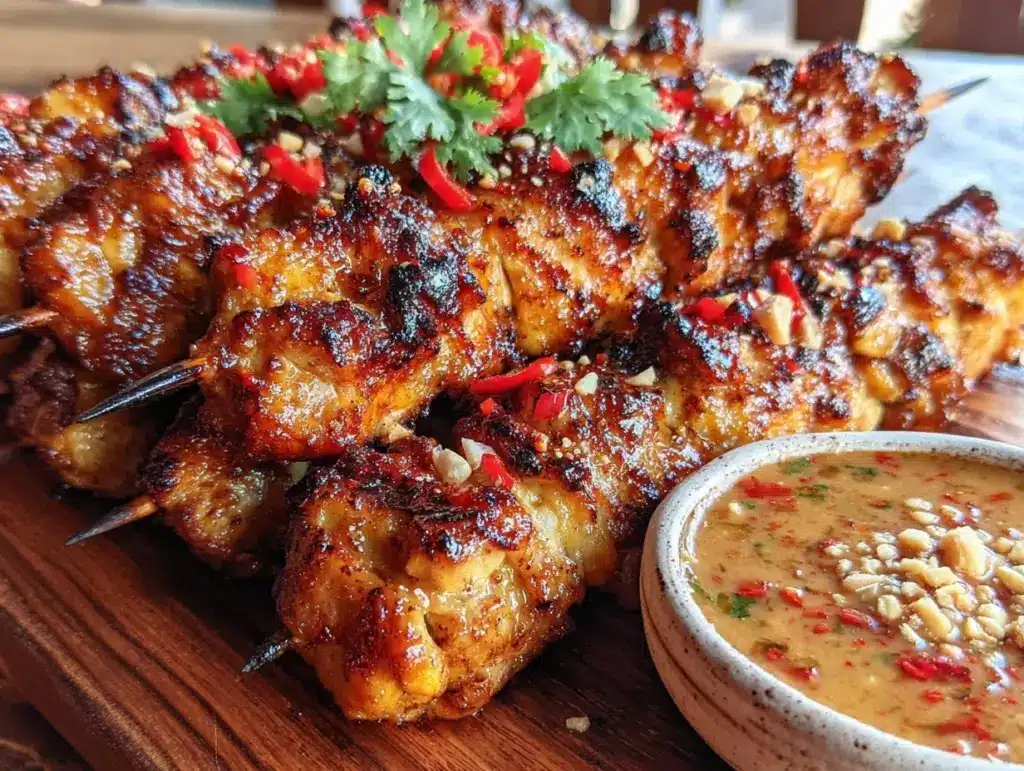 thai grilled chicken satay skewers - featured image