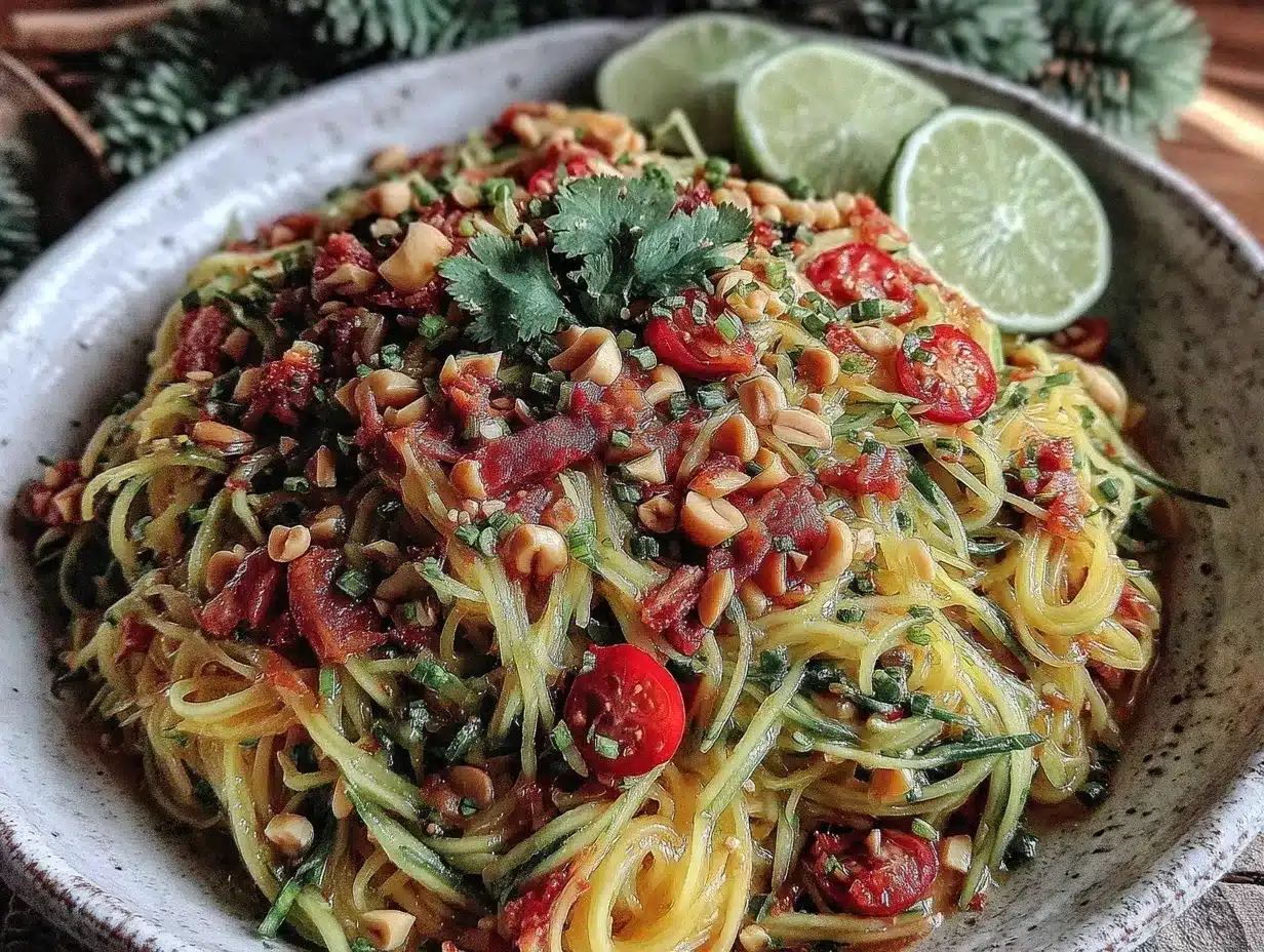 Thai Papaya Salad Som Tam preparation steps