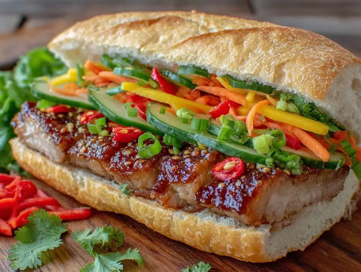 Vietnamese banh mi sandwich preparation steps