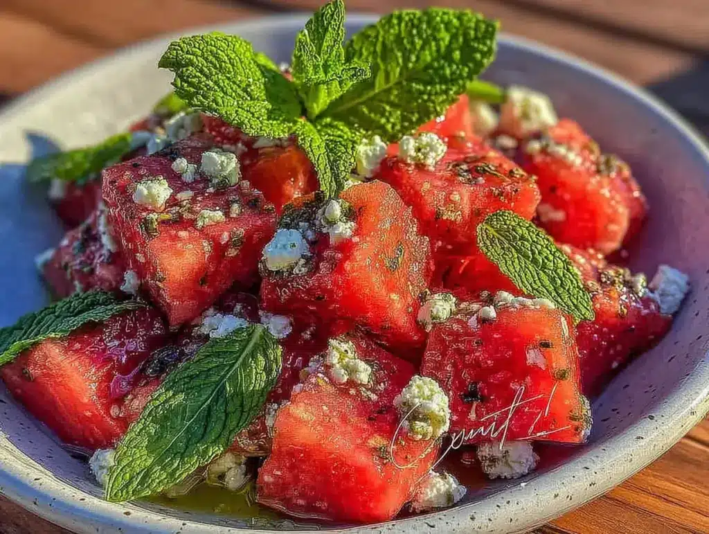 watermelon feta mint salad - featured image