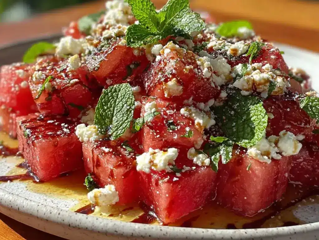 watermelon feta mint salad - featured image