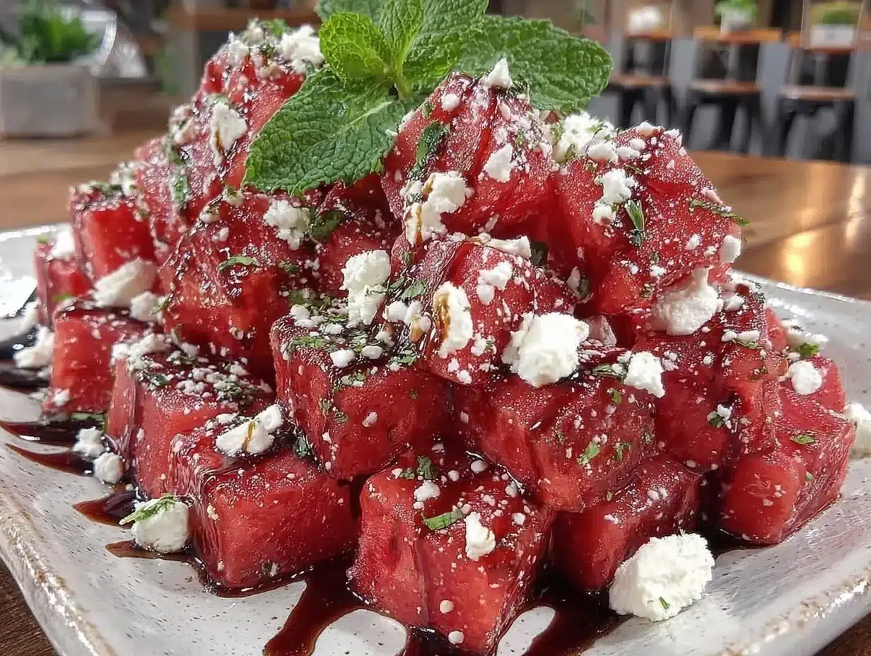 watermelon feta mint salad preparation steps