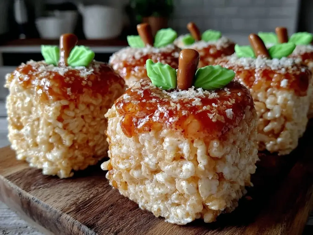 apple shaped Rice Krispie treats - featured image