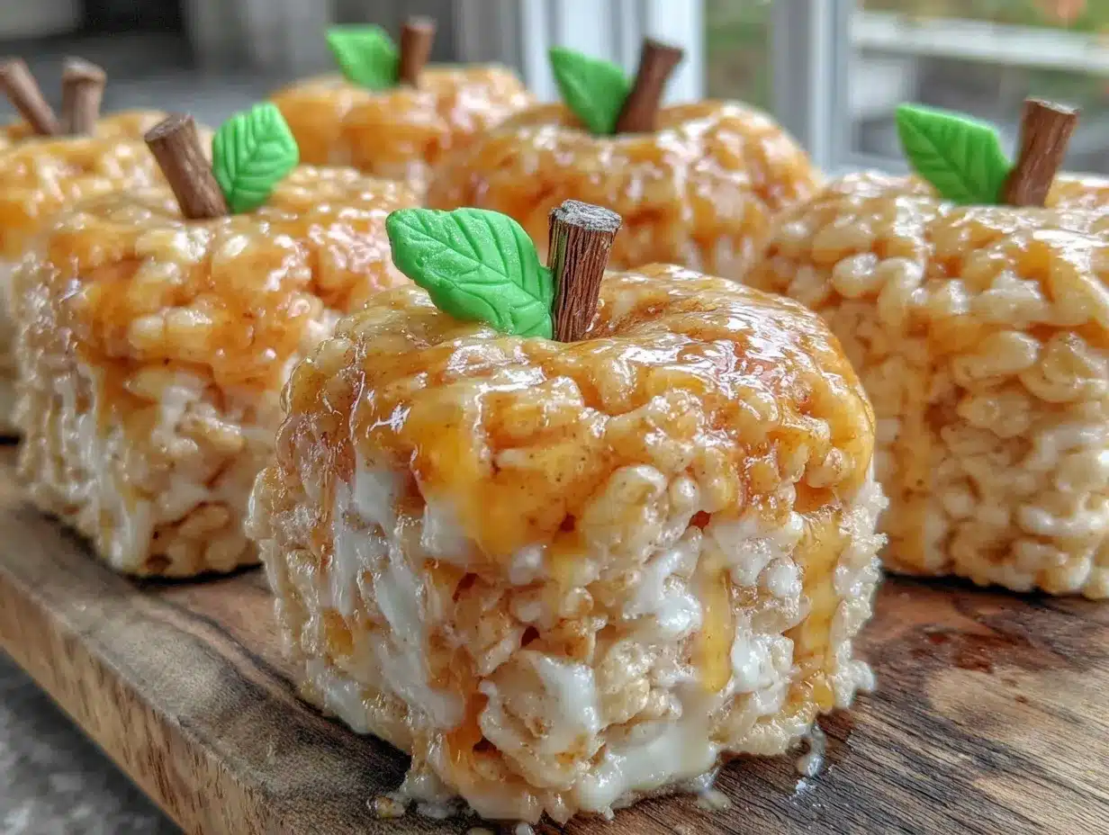 apple shaped Rice Krispie treats preparation steps