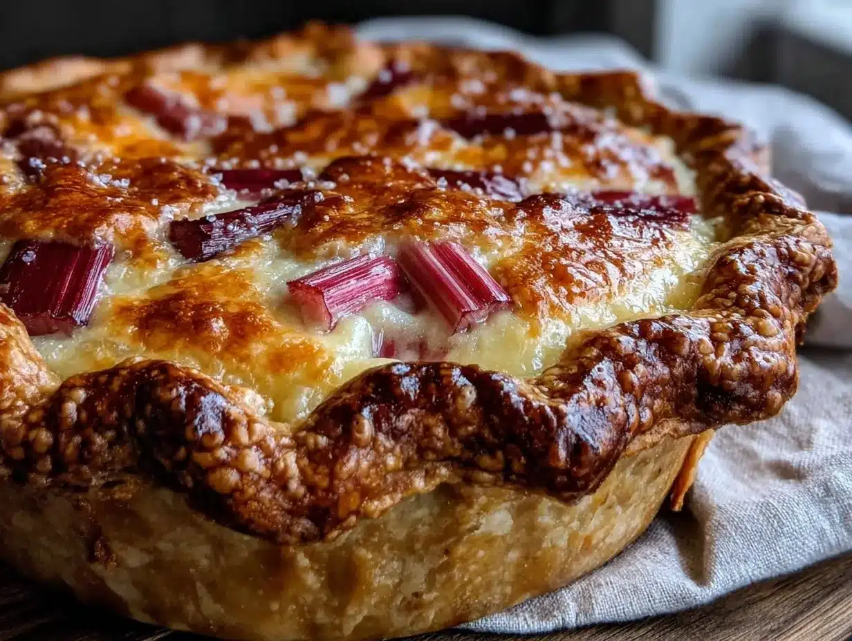 classic homemade rhubarb custard pie preparation steps