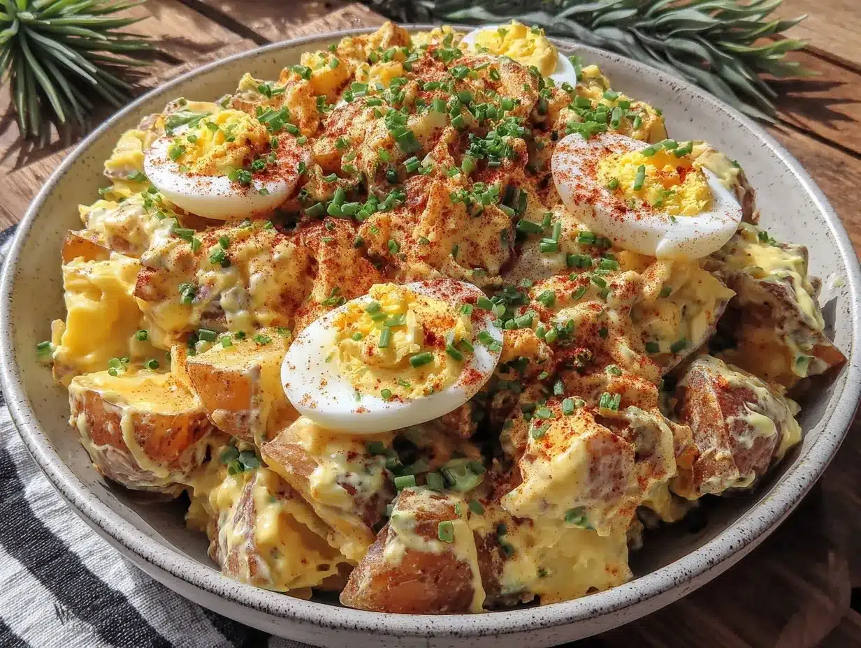 creamy deviled egg potato salad preparation steps