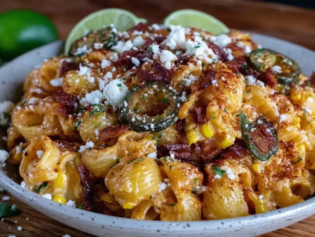 creamy elote pasta salad - featured image