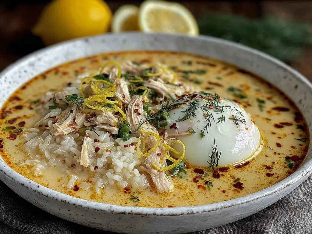 creamy Greek lemon chicken soup - featured image