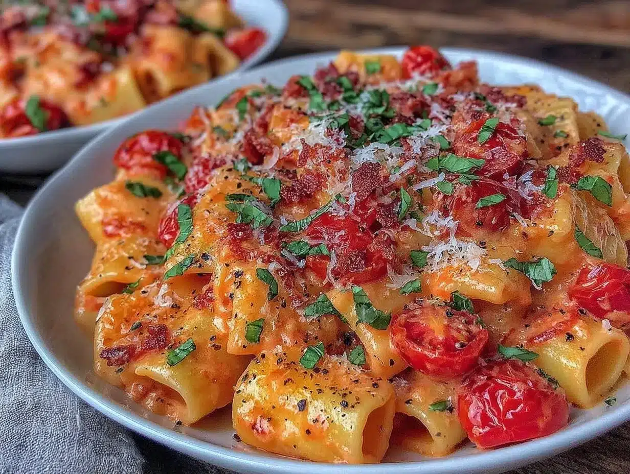 creamy pasta with vodka sauce preparation steps