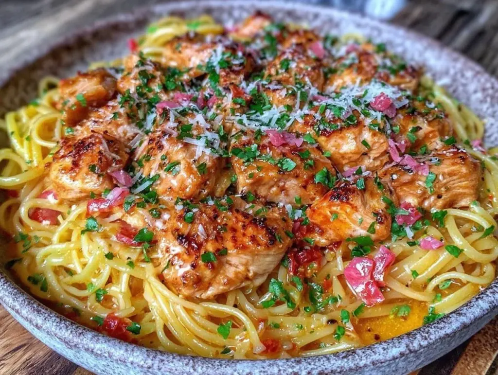 creamy sun-dried tomato chicken pasta - featured image