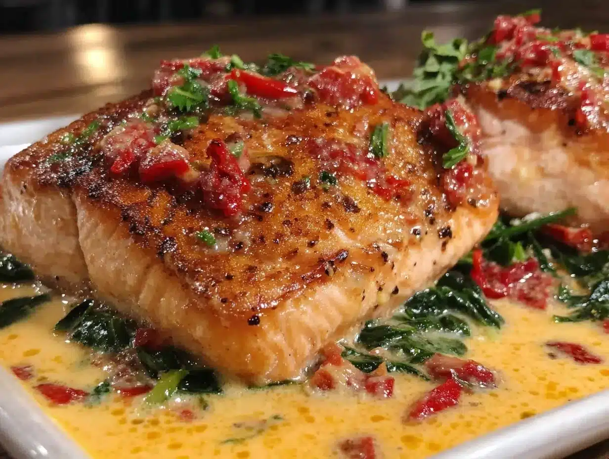Creamy Tuscan Salmon preparation steps