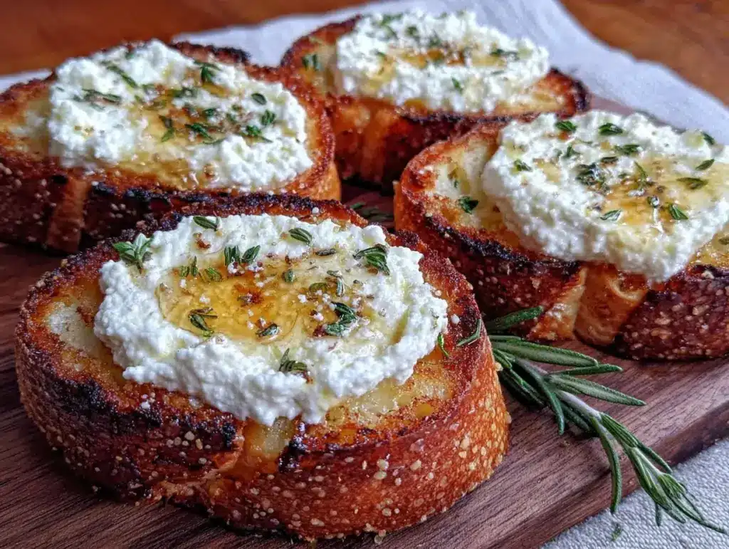 creamy whipped feta crostini - featured image