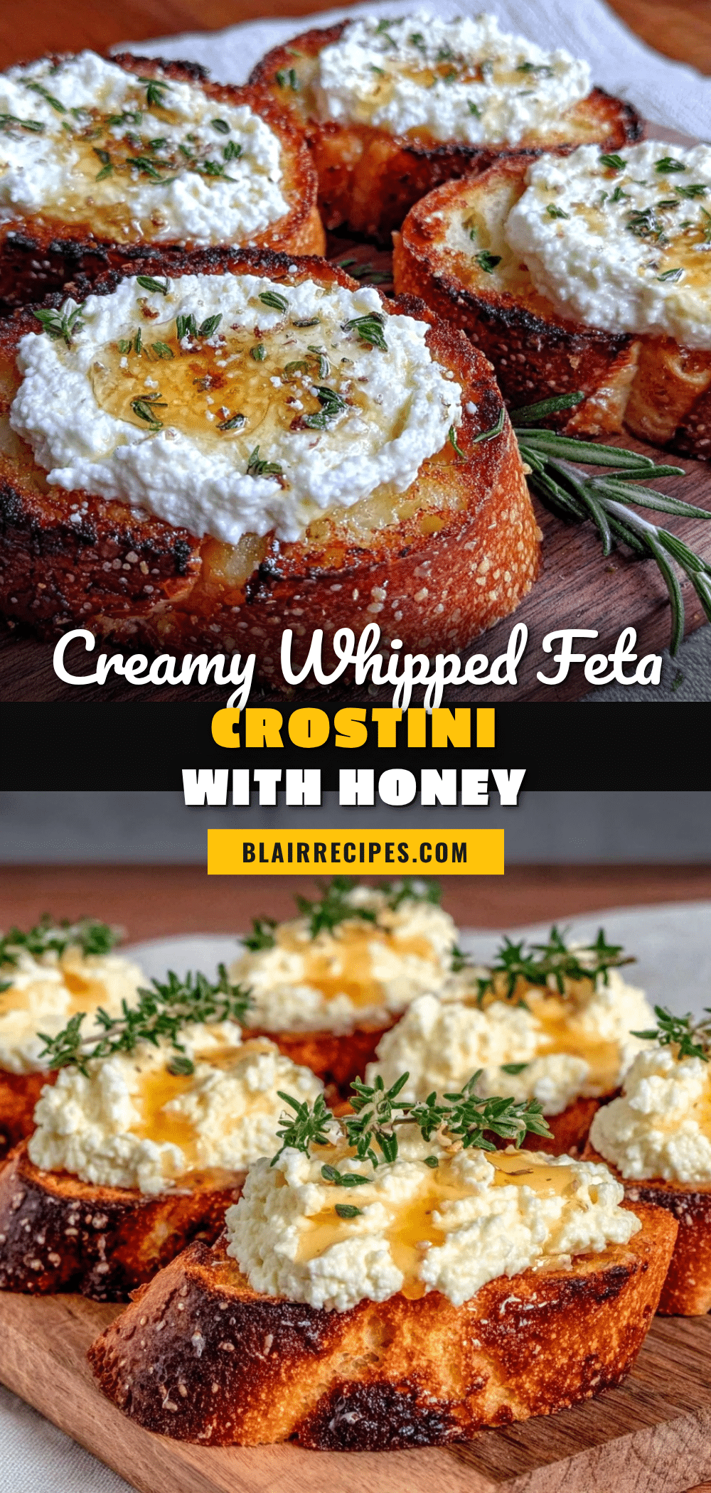 creamy whipped feta crostini recipe