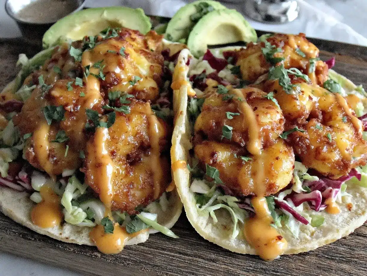 crispy bang bang shrimp tacos preparation steps